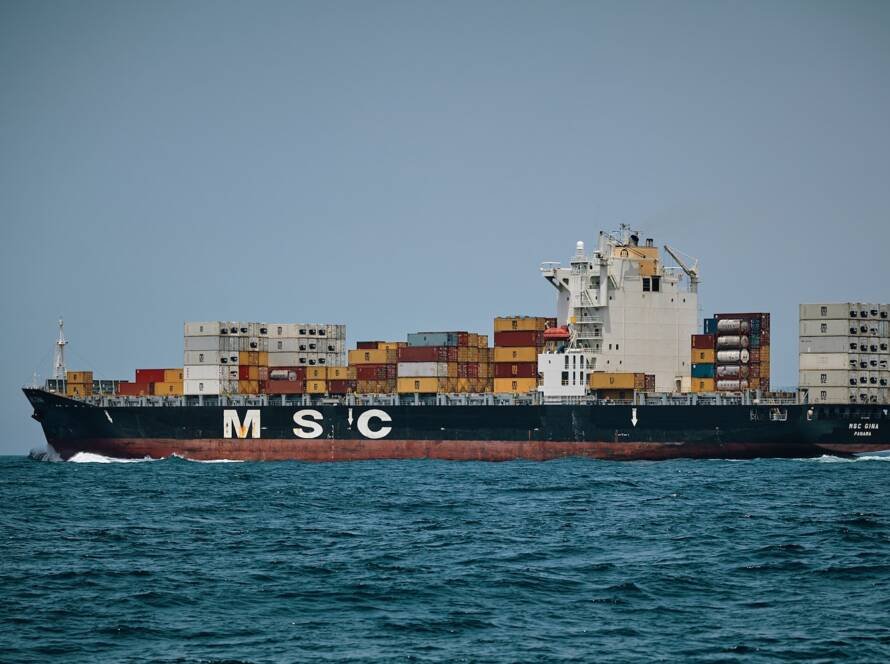 M S C cargo ship sailing